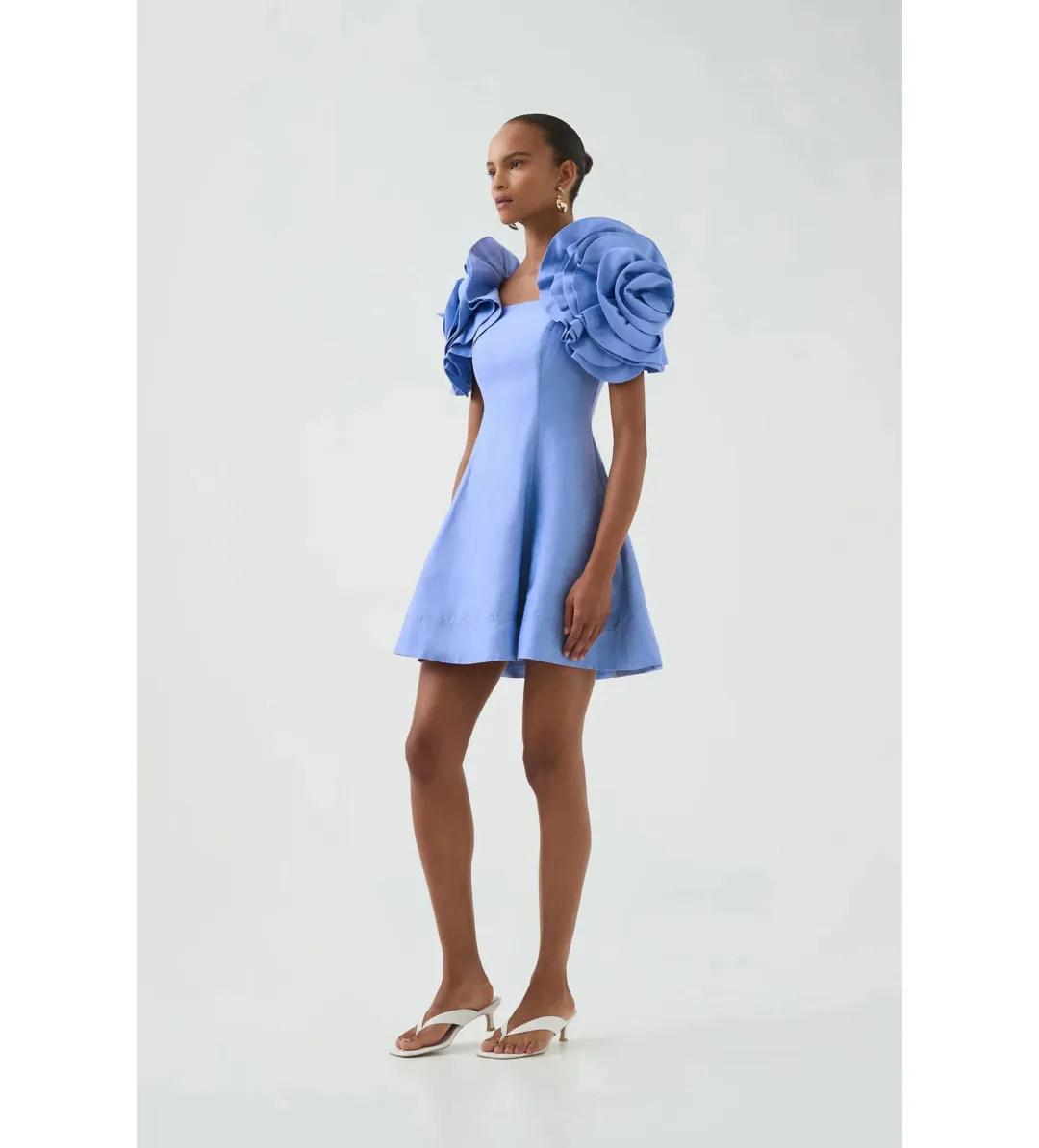 Aje Twyla Mini Dress in Oyster Blue Size M / AU 10 for rent on The Volte - main image