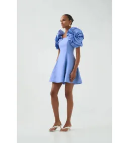 Aje Twyla Mini Dress in Oyster Blue Size M / AU 10 for rent on The Volte - image 2