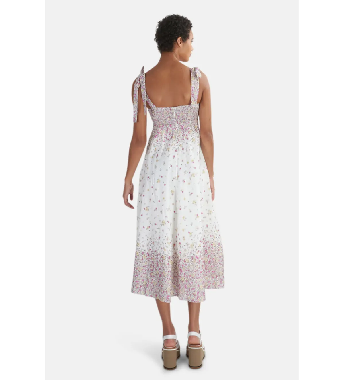 Zimmermann Linen Carnaby Tie Shoulder Midi Dress in white Size AU 6 - Image 5