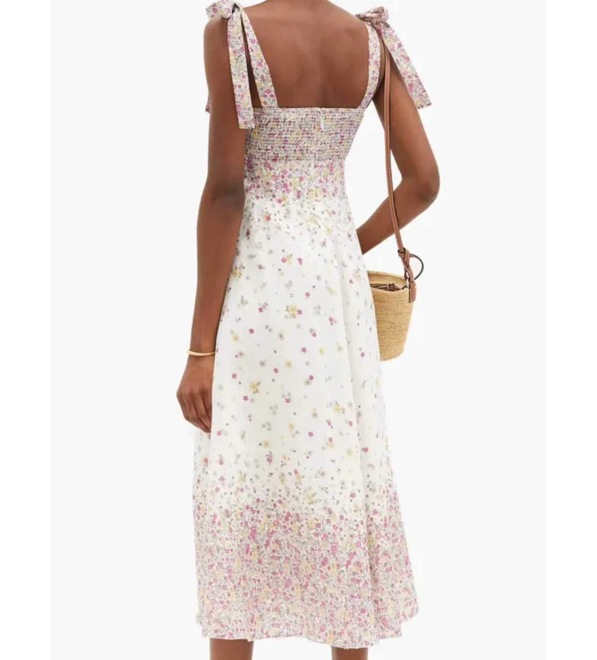 Zimmermann Linen Carnaby Tie Shoulder Midi Dress in white Size AU 6 - Image 4