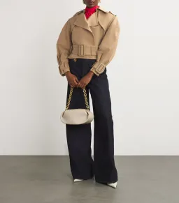 Zimmermann Crush Cropped Trench Coat in Khaki Size 0 / AU 8 for rent on The Volte - image 1