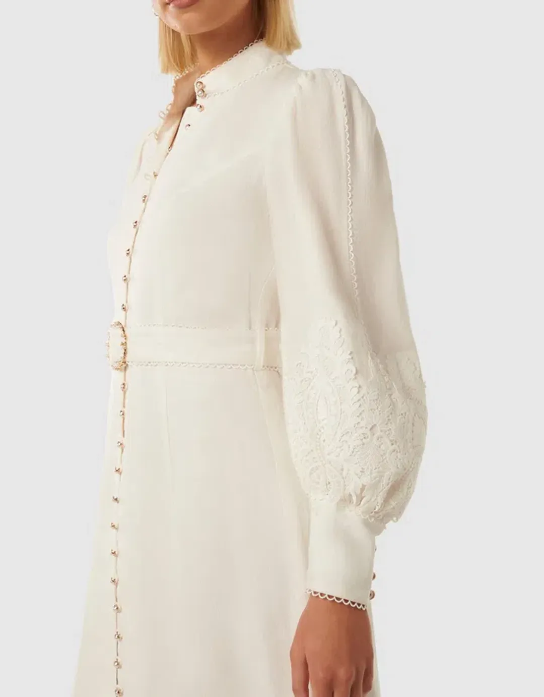 Forever New Allegra Lace Detail Dress Maxi Ivory Size AU 12 for rent on The Volte - main image