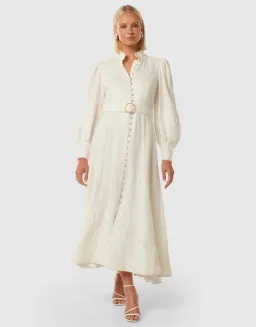 Forever New Allegra Lace Detail Dress Maxi Ivory Size AU 12 for rent on The Volte - image 1