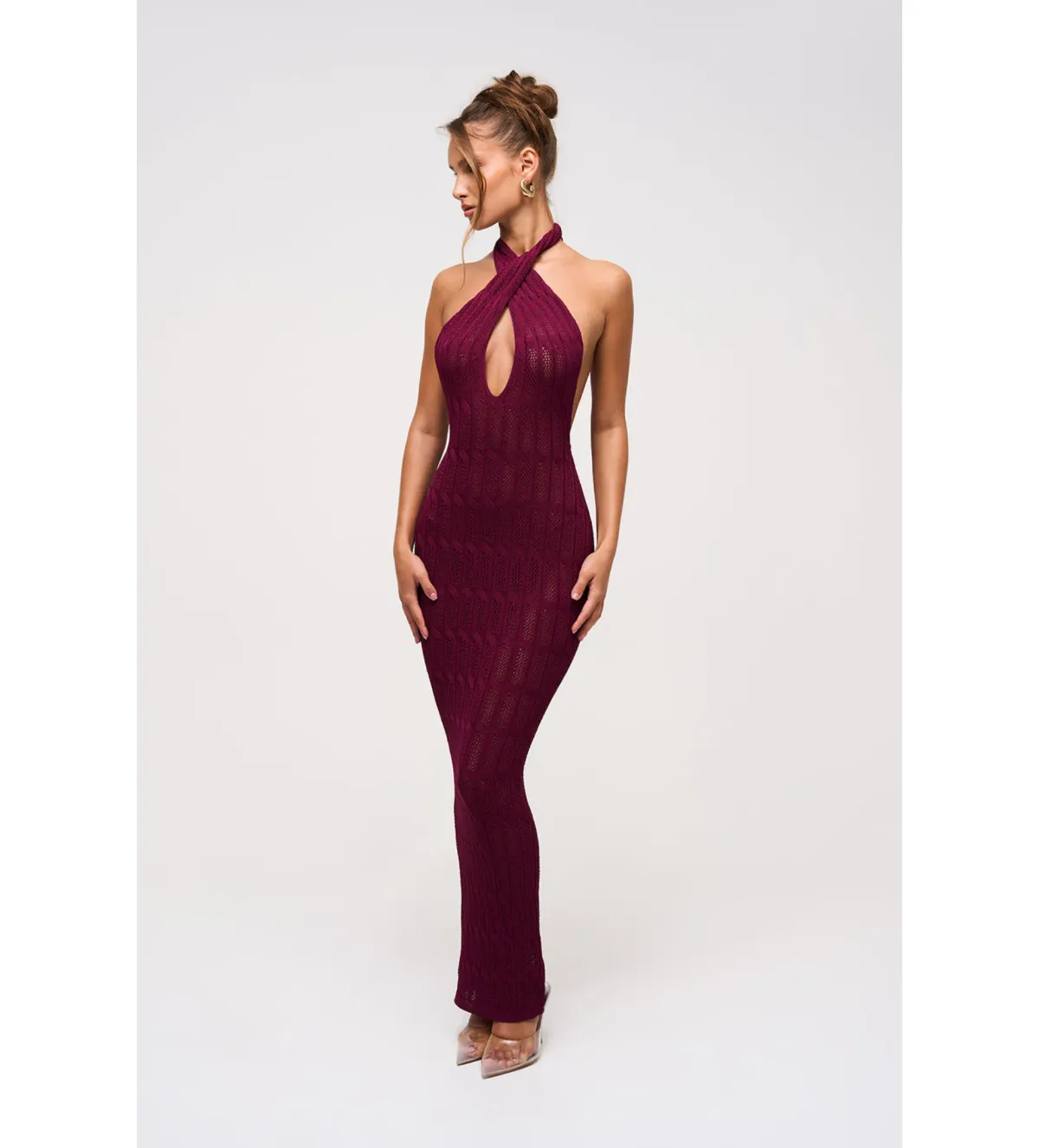 Murci Lunar Maxi Dress In Wine Size 8 - Image 1