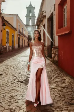 Atoir The Clara Gown Vintage Pink and Silver Size 10 for rent on The Volte - image 3