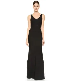Hervé Léger Black Round Neck Gown in Black Size Medium/ AU 10 for rent on The Volte - image 1