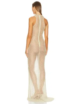NBD Zoe Gown Sheer in Champagne Nude Size 6 for rent on The Volte - image 3