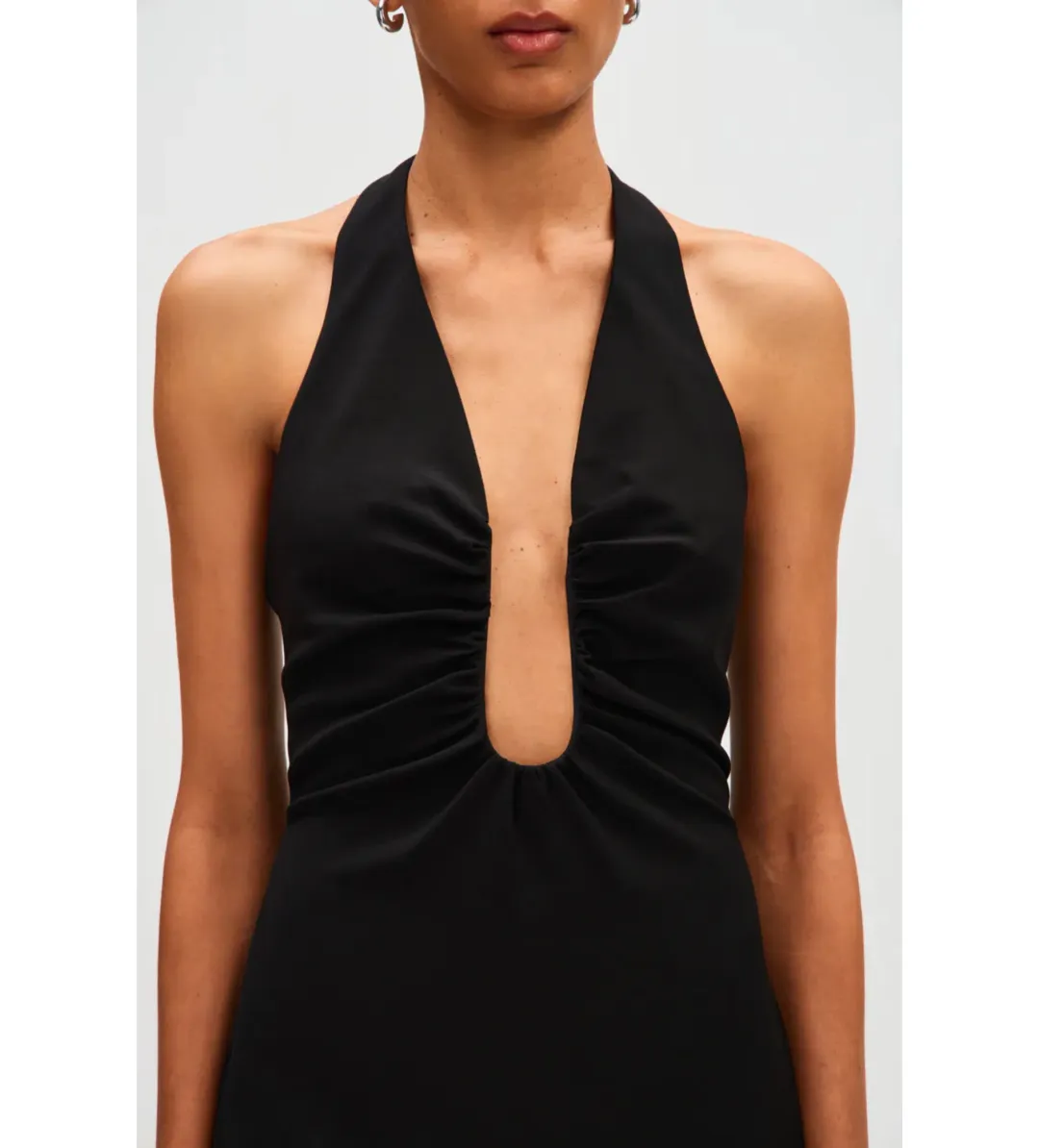 Misha Alusia Stretch Twill Maxi Dress in Black Size 8 for rent on The Volte - main image