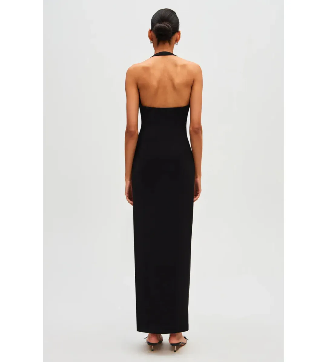 Misha Alusia Stretch Twill Maxi Dress in Black Size 8 for rent on The Volte - main image