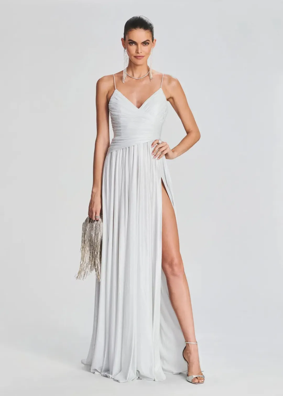 Retrofete Doss Gown Silver Size M/Au 10 for rent on The Volte - main image