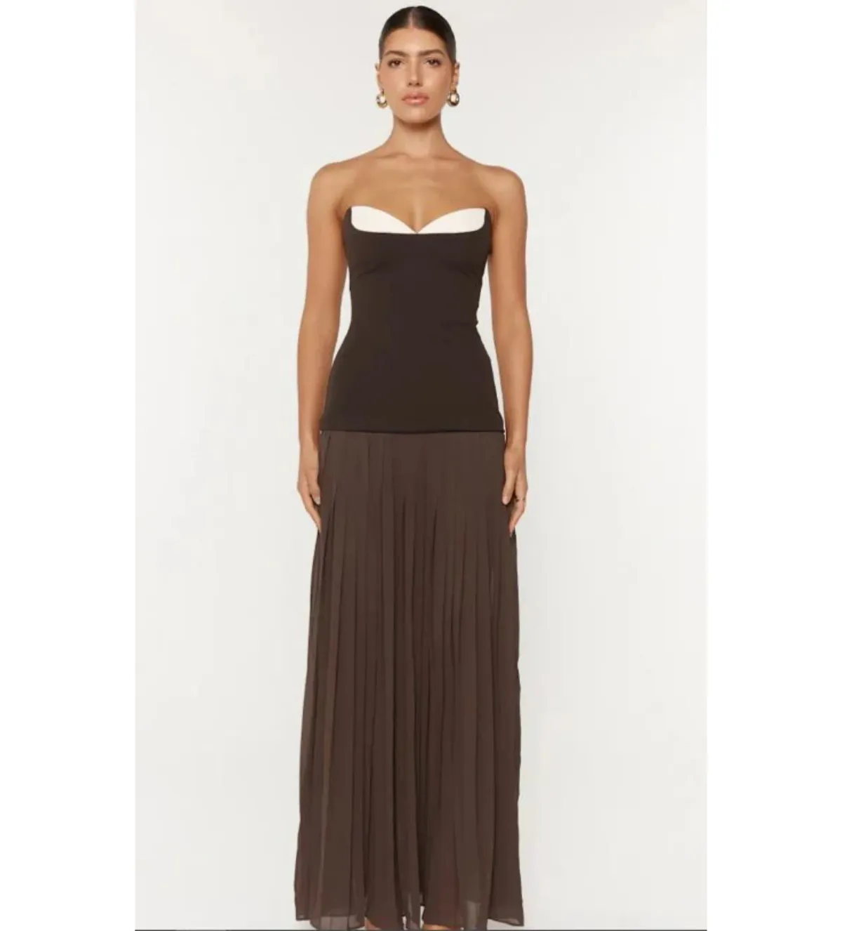 She Is OLLÁ Nicolette Dress Espresso Size S / AU 8 - Image 1