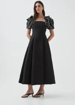 AJE Twyla Midi Dress Black Size 10 for rent on The Volte - image 2