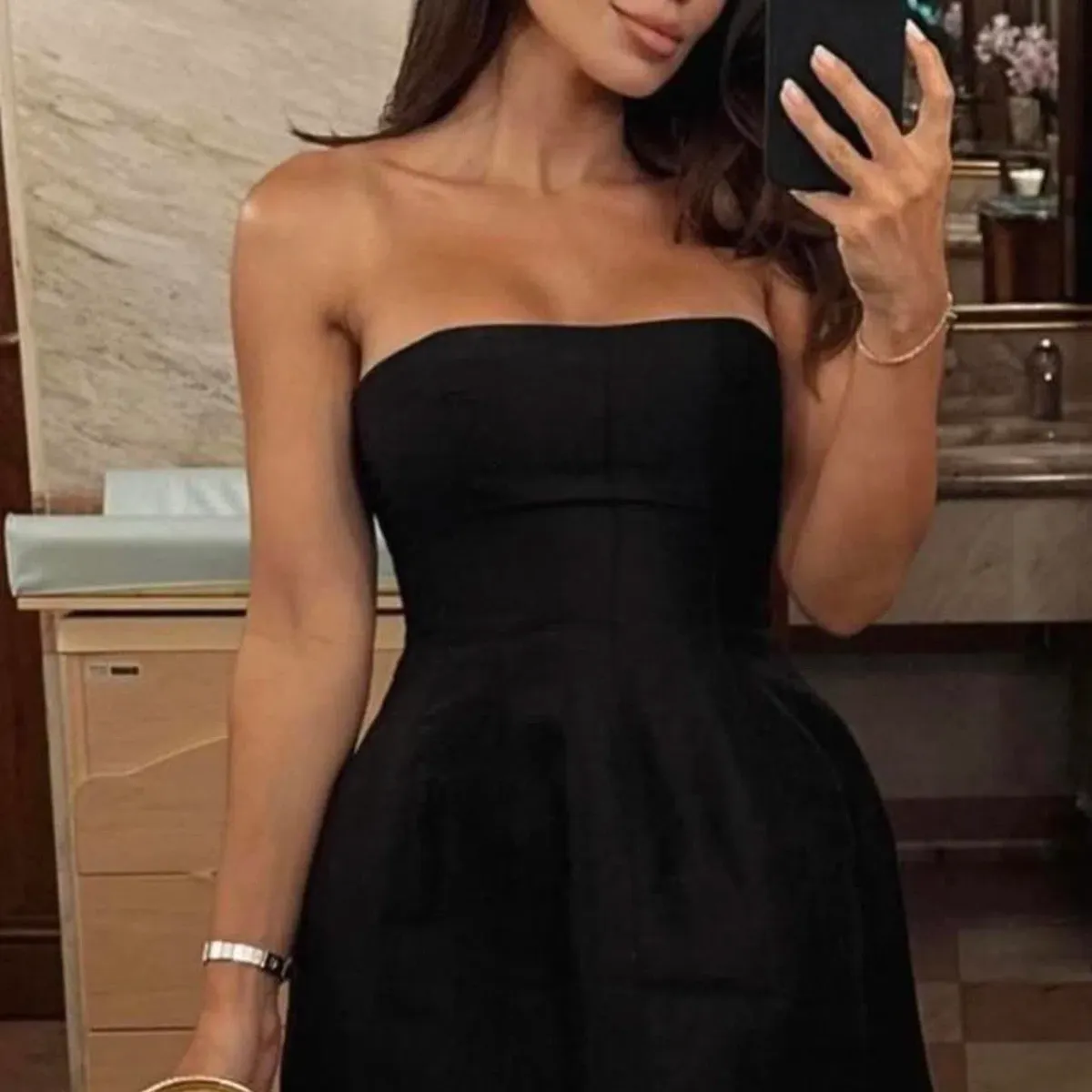 AJE Beret Strapless Mini Dress Black Size AU 8 - Image 3