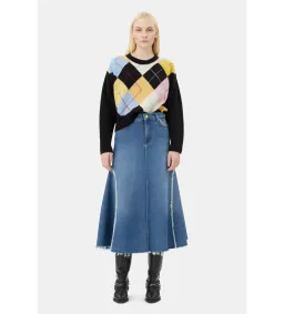 Ganni Blue Midi Skirt Mid Blue Stone Size 38/Au 10 for rent on The Volte - image 1