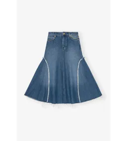 Ganni Blue Midi Skirt Mid Blue Stone Size 38/Au 10 for rent on The Volte - image 5