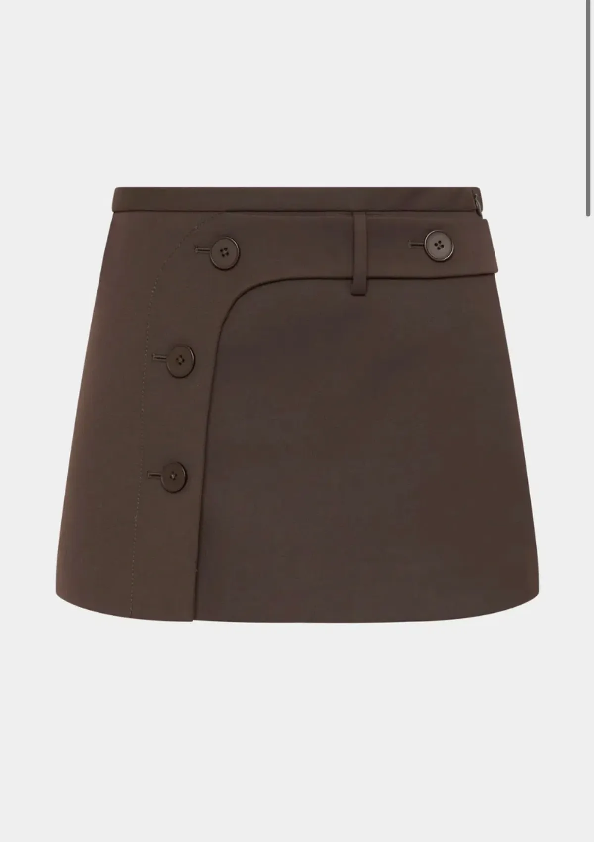 Sir The Label Sandrine Button Mini Skirt Brown Size 4 - Image 4