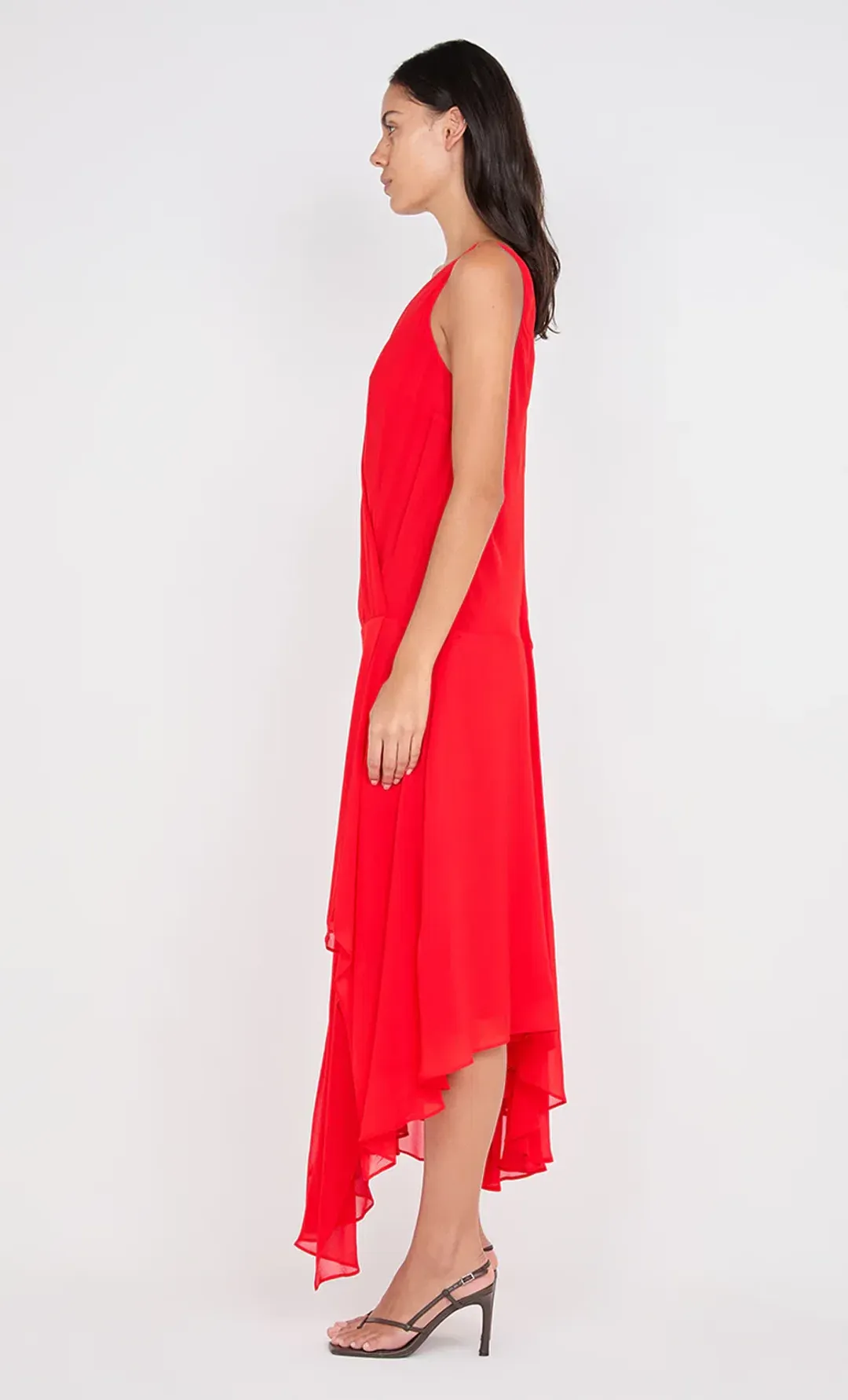 Bec & Bridge Rhone Wrap Asym Dress Chilli Size 10 for rent on The Volte - main image