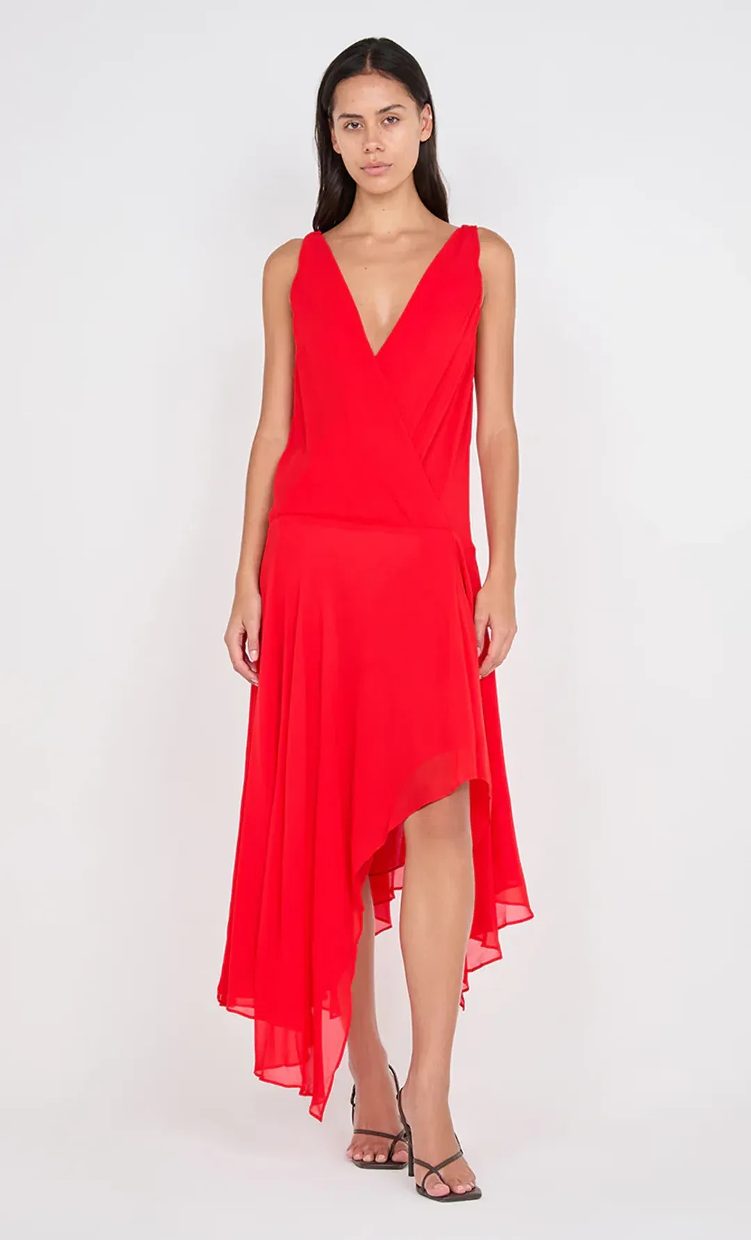 Bec & Bridge Rhone Wrap Asym Dress Chilli Size 10 for rent on The Volte - main image