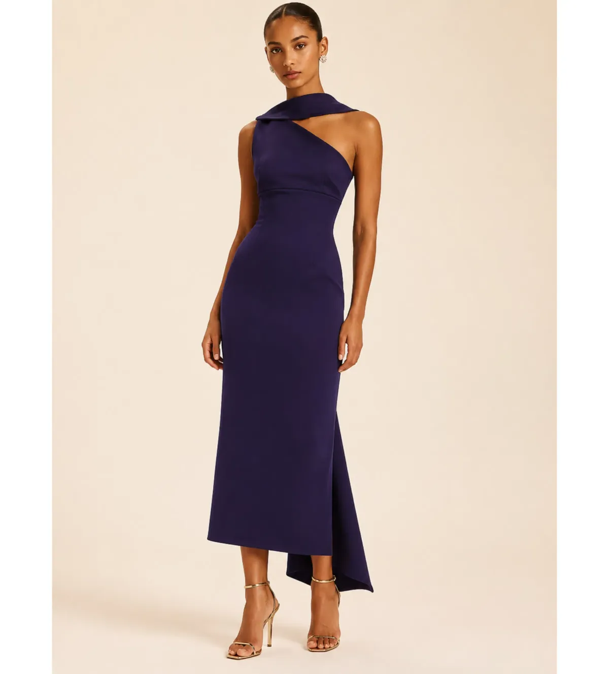 Rachel Gilbert Clara Midi Dress in Dark Indigo Size 1/AU8 for rent on The Volte - main image