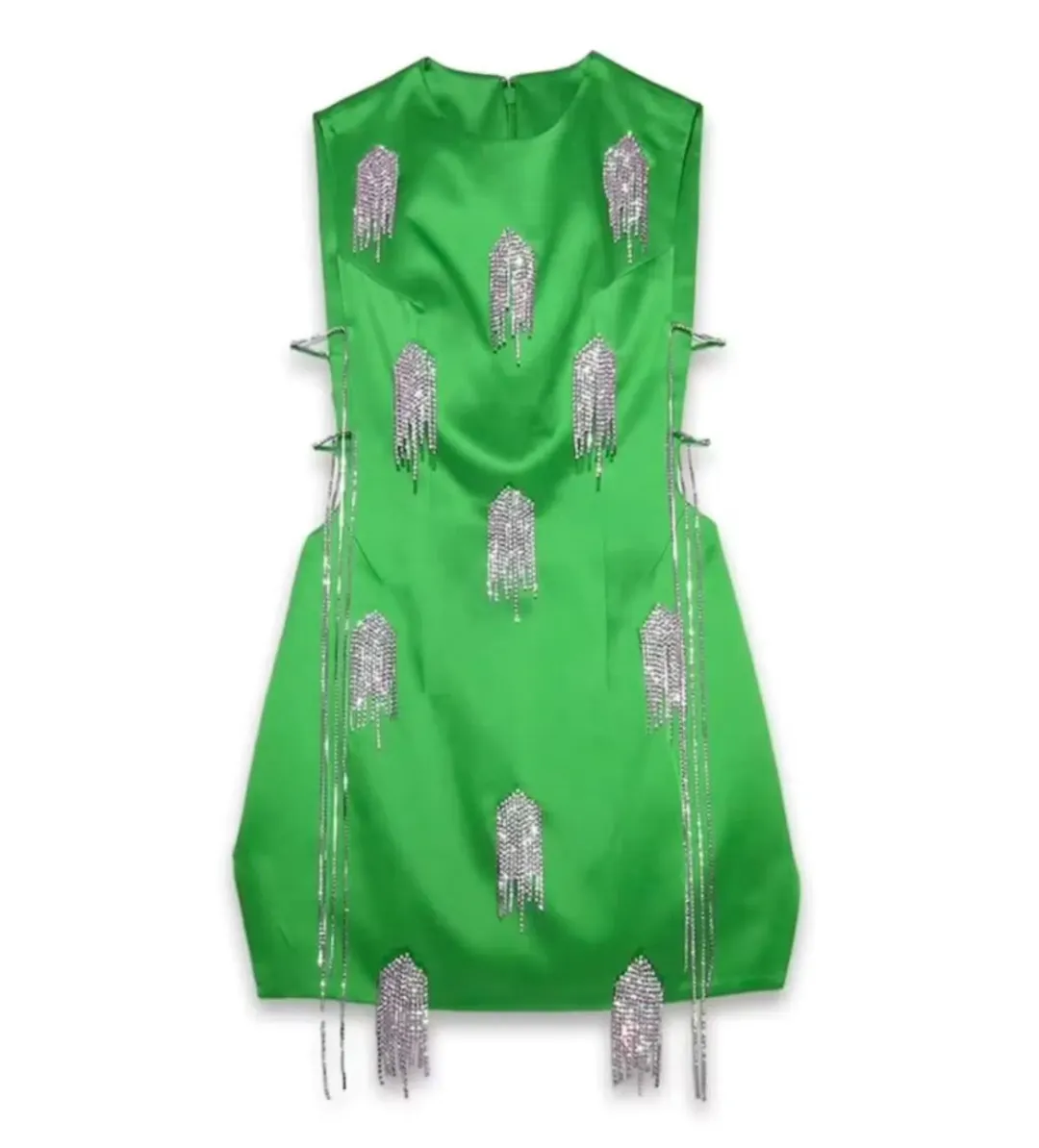KOURH Onirique Crystal Mini Dress Green Size M/AU 10 for rent on The Volte - main image