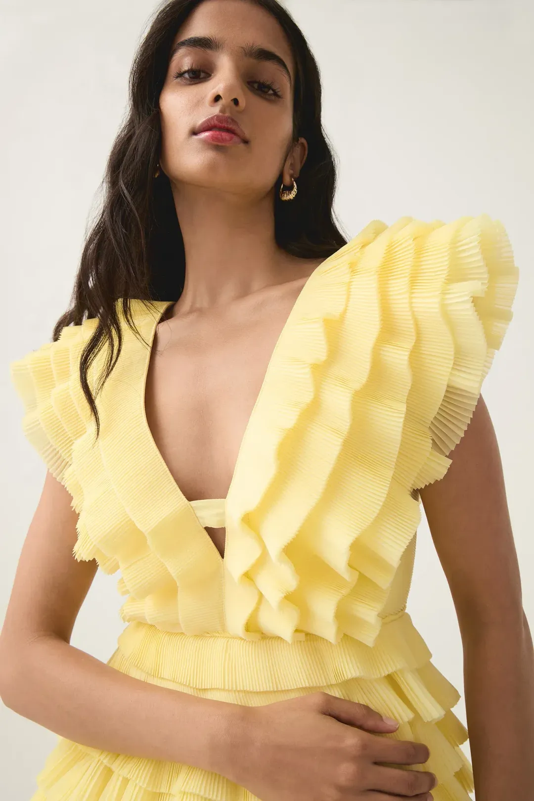 Aje Reflection Mini Dress Yellow Size 16 for rent on The Volte - main image