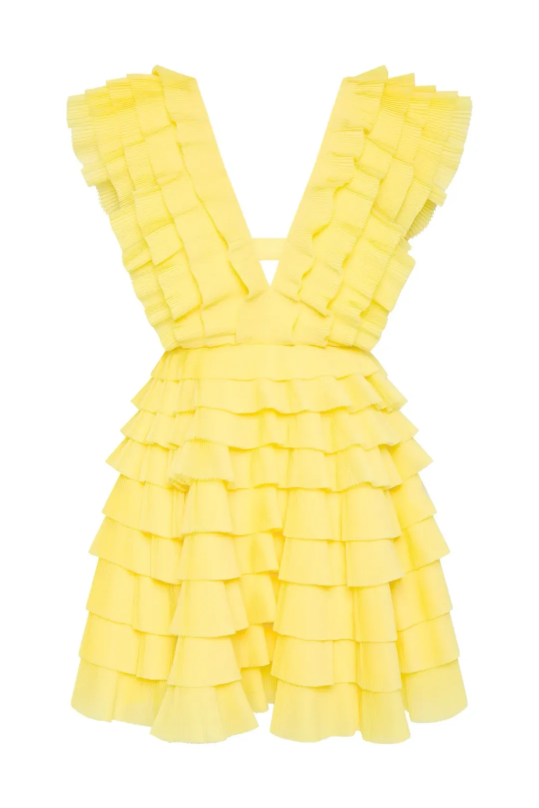 Aje Reflection Mini Dress Yellow Size 16 for rent on The Volte - main image