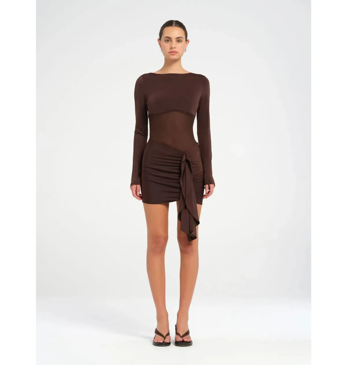 Benni Juni Mini Dress in Chocolate Size AU 10 - Image 1