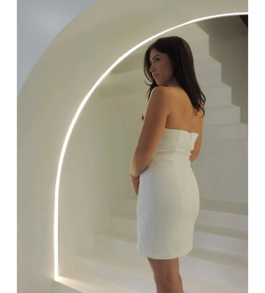 Kookai Strapless Mini Dress White Size 10 for rent on The Volte - main image