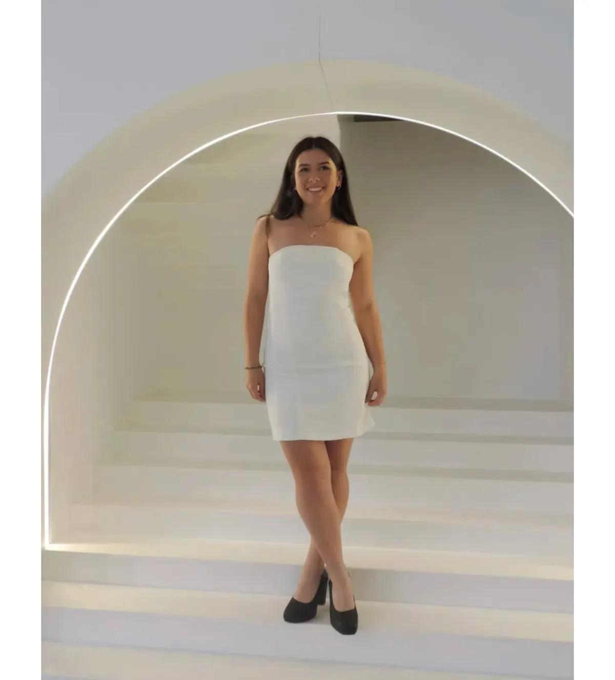 Kookai Strapless Mini Dress White Size 10 for rent on The Volte - main image