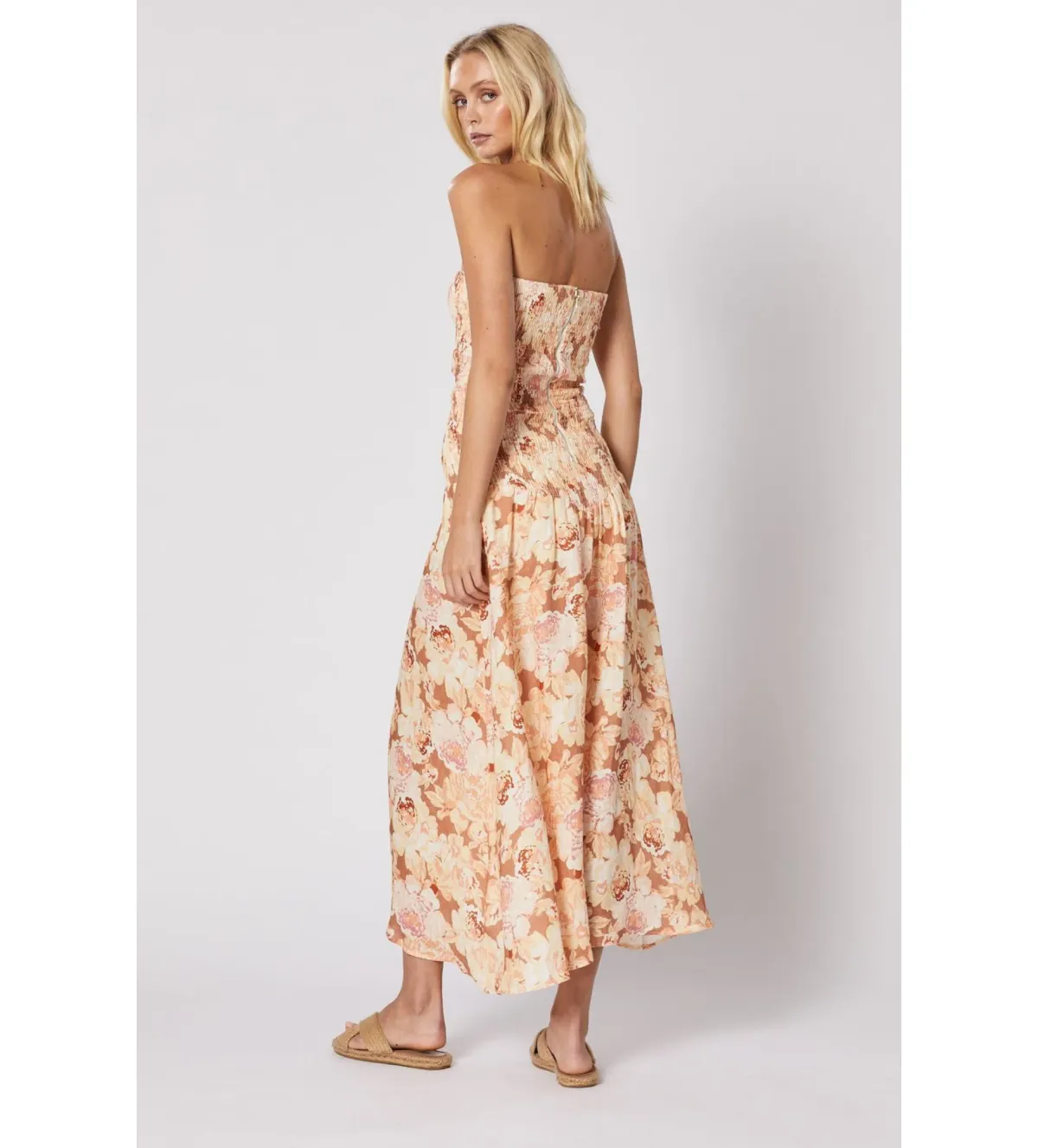 Winona Flourish Shirred Midi Dress in Multi Size XXS / Size AU 4 - Image 3