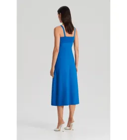 Scanlan Theodore Crepe Knit Square Neck Dress Azure size 10 for rent on The Volte - image 3