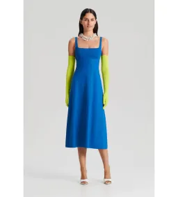 Scanlan Theodore Crepe Knit Square Neck Dress Azure size 10 for rent on The Volte - image 1