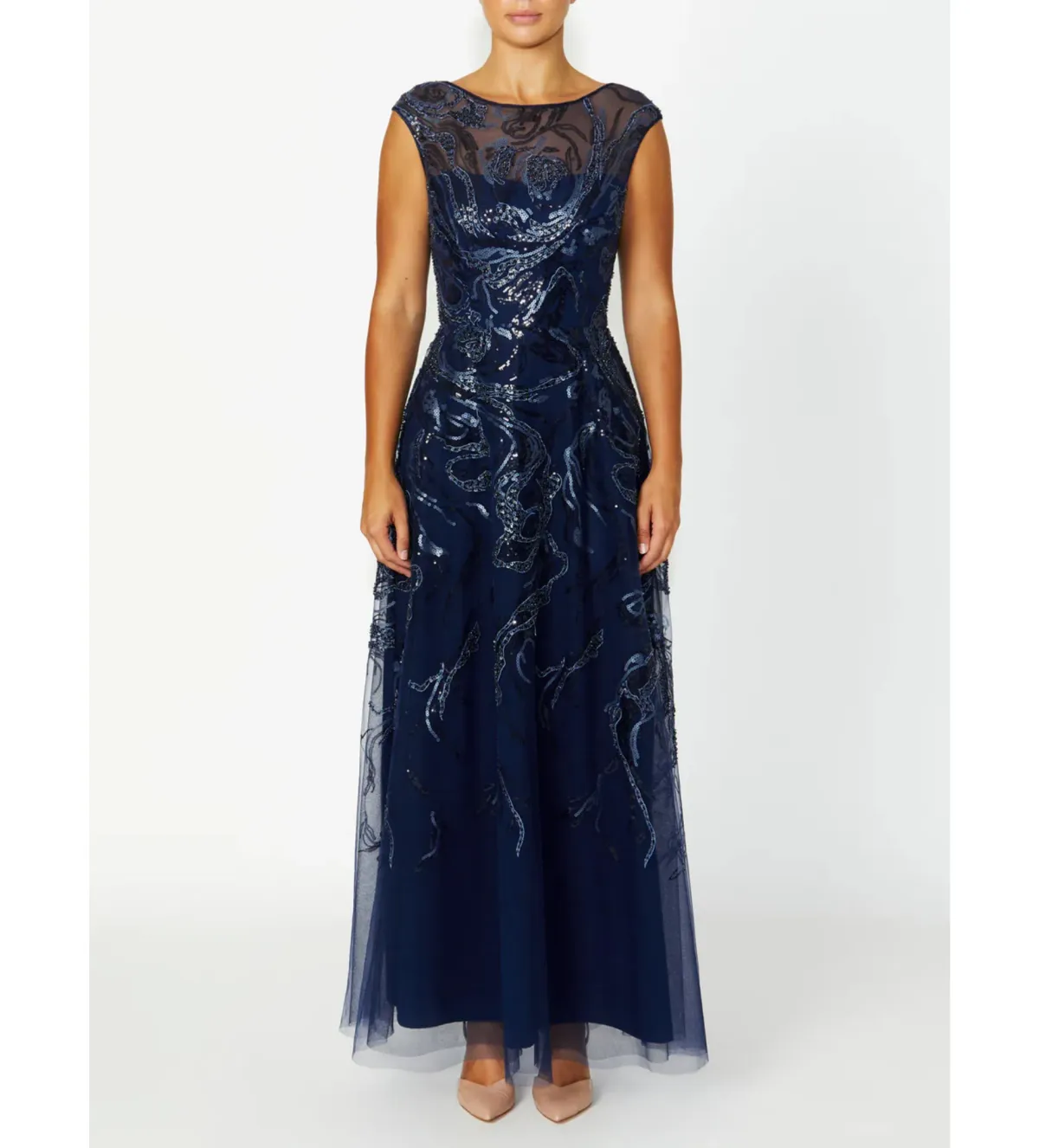Anthea Crawford Catalina Navy Sequin Gown Size 12 - Image 1