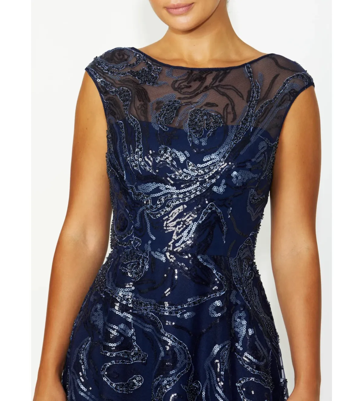 Anthea Crawford Catalina Navy Sequin Gown Size 12 - Image 4