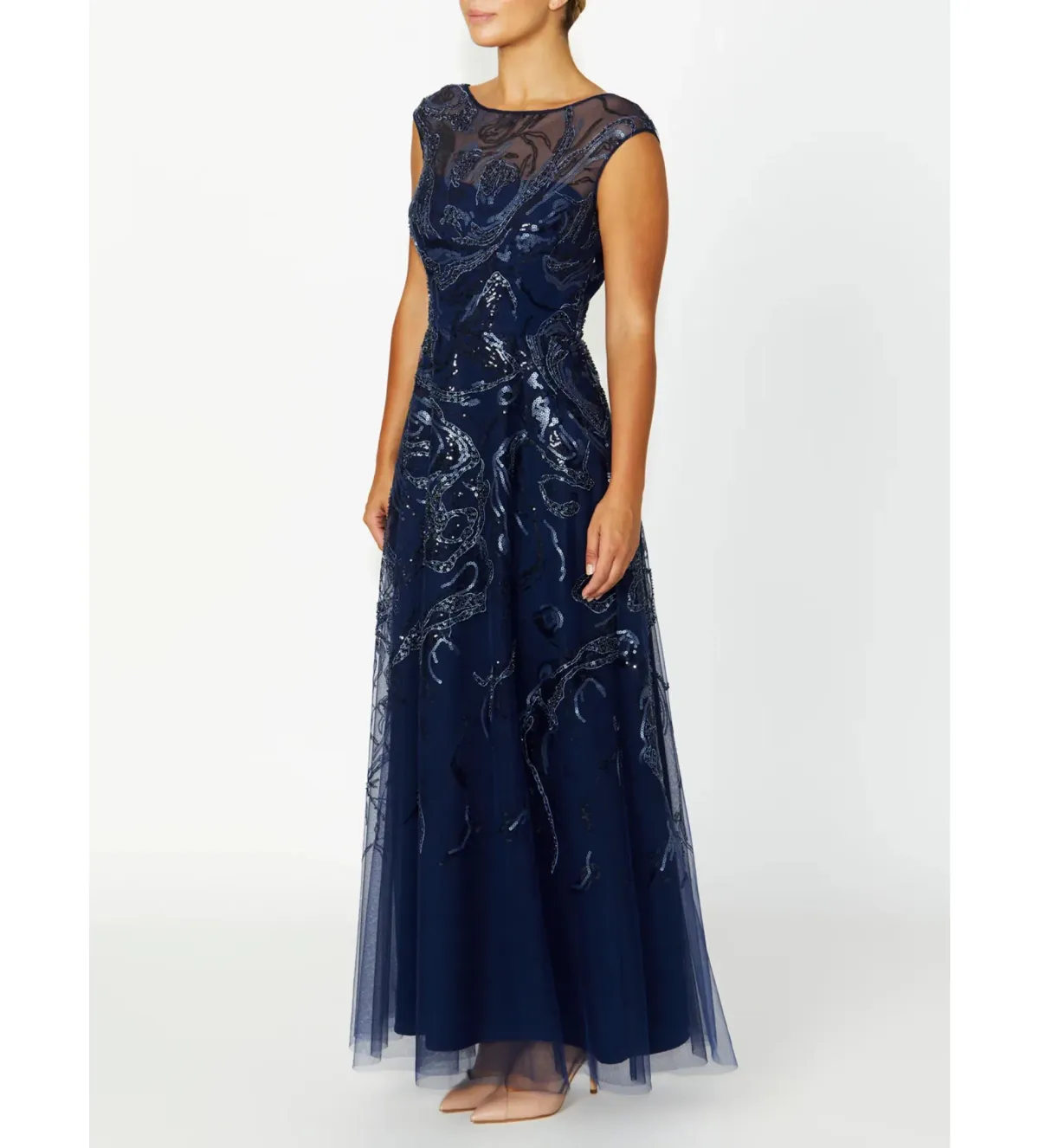 Anthea Crawford Catalina Navy Sequin Gown Size 12 - Image 2