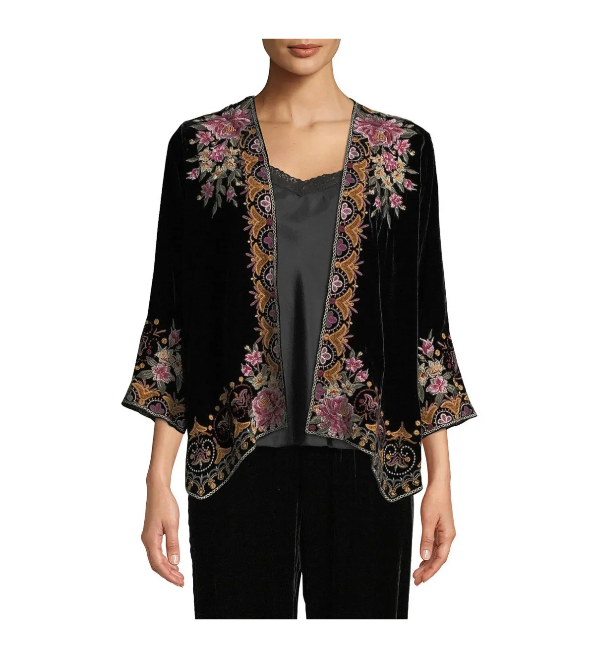 Johnny Was Joanna Velvet Bolero Size XL/AU 14 - Image 2