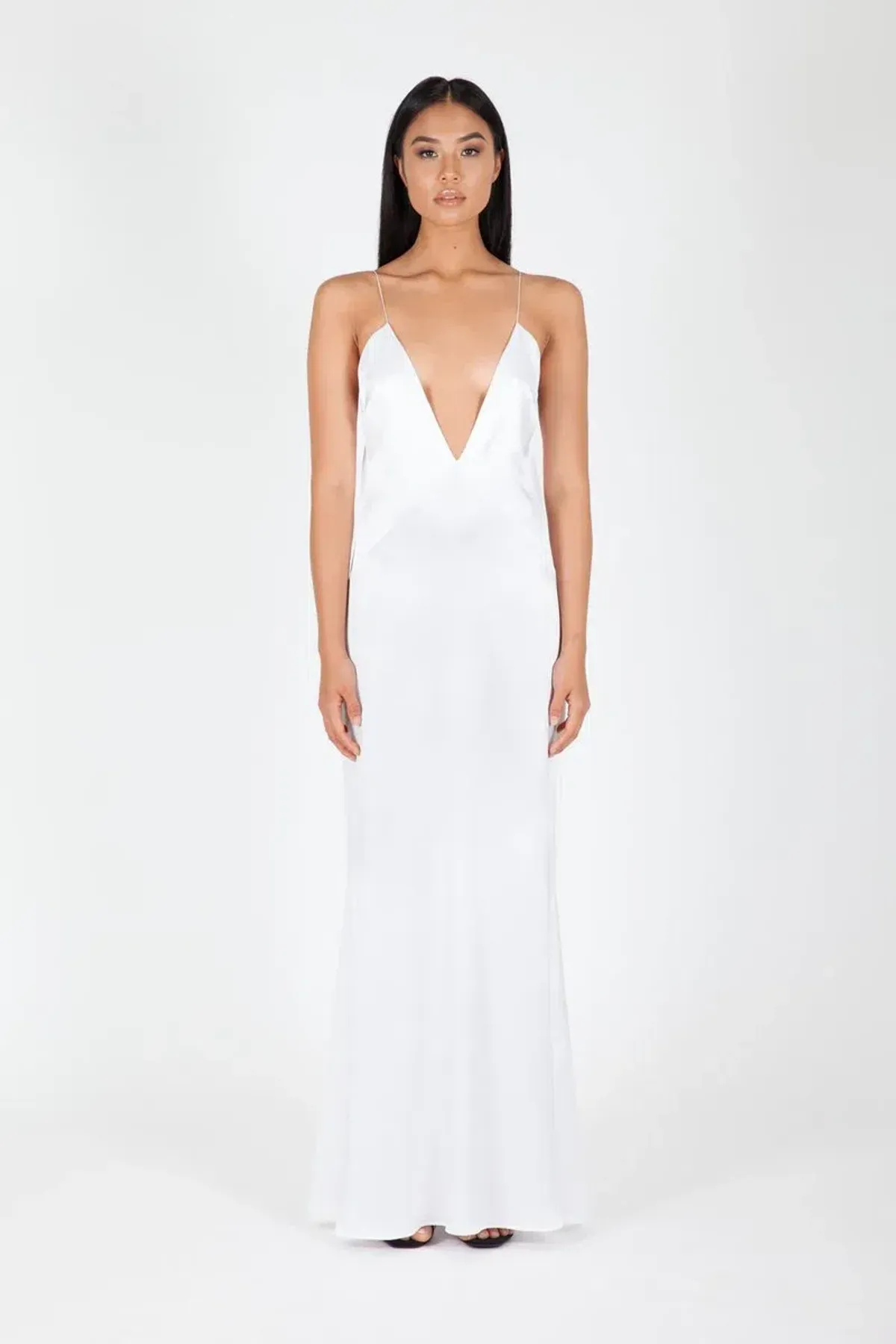 Natalie Rolt Isla Silk Gown Ivory White Size 8 for rent on The Volte - main image