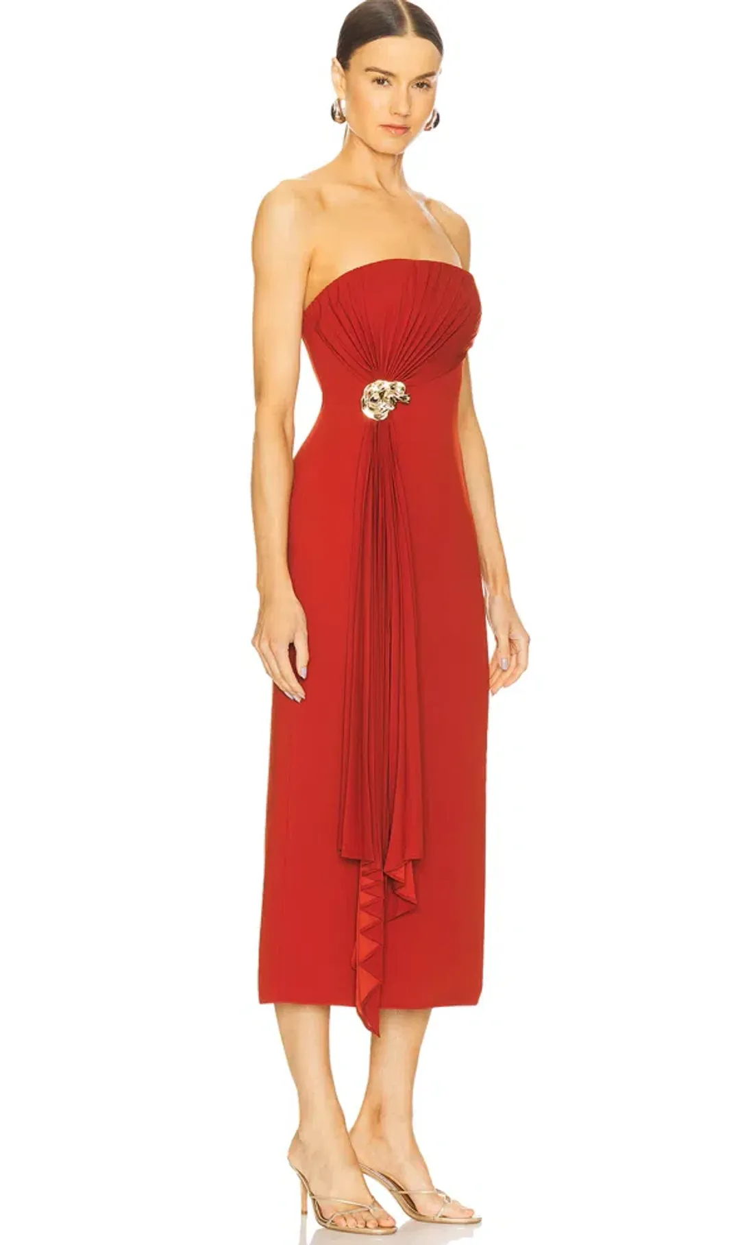 Acler Whitnell Midi Dress Burgundy Size 14 for rent on The Volte - main image