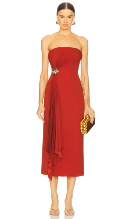 Acler Whitnell Midi Dress Burgundy Size 14 for rent on The Volte - image 1