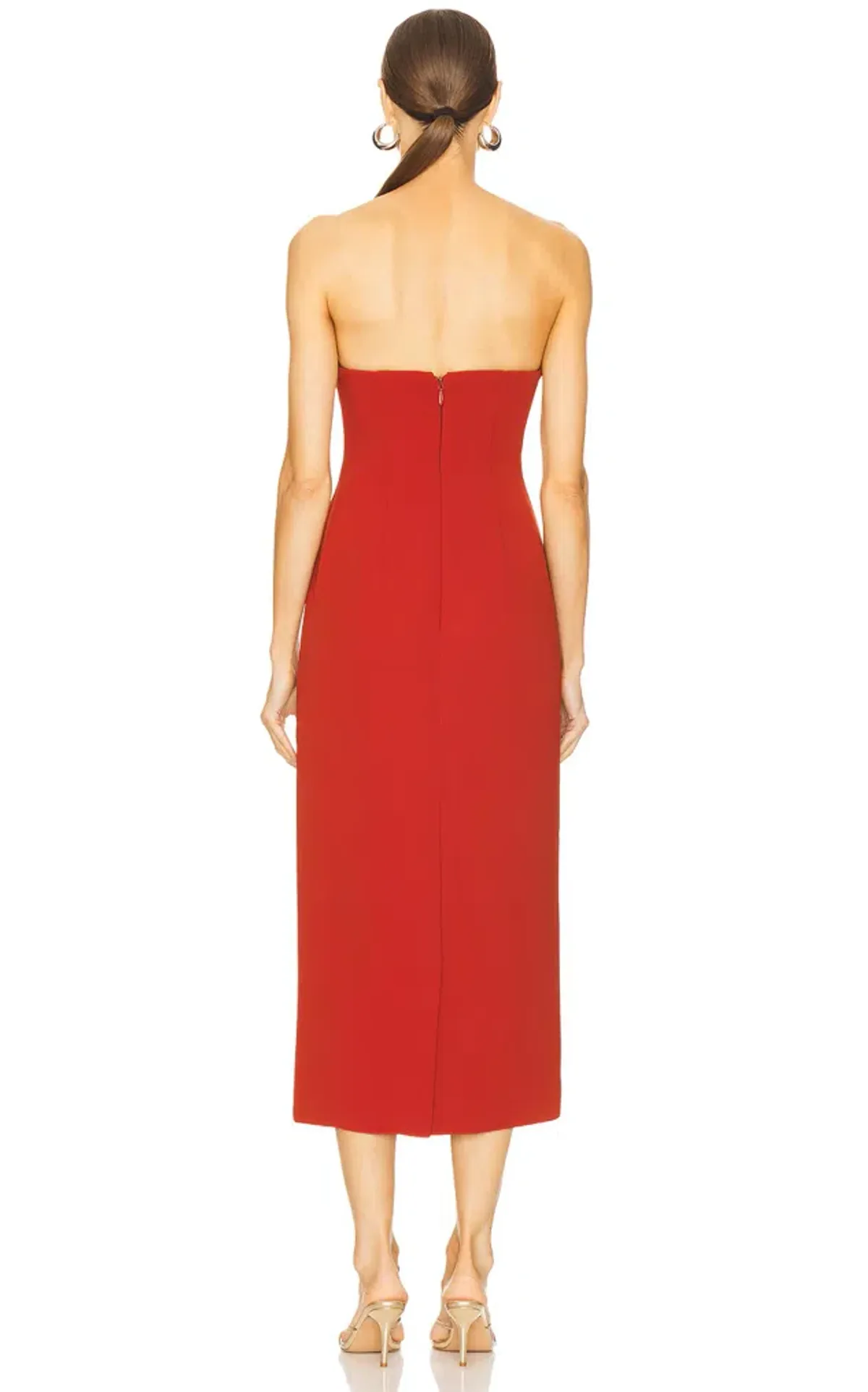 Acler Whitnell Midi Dress Burgundy Size 14 - Image 3