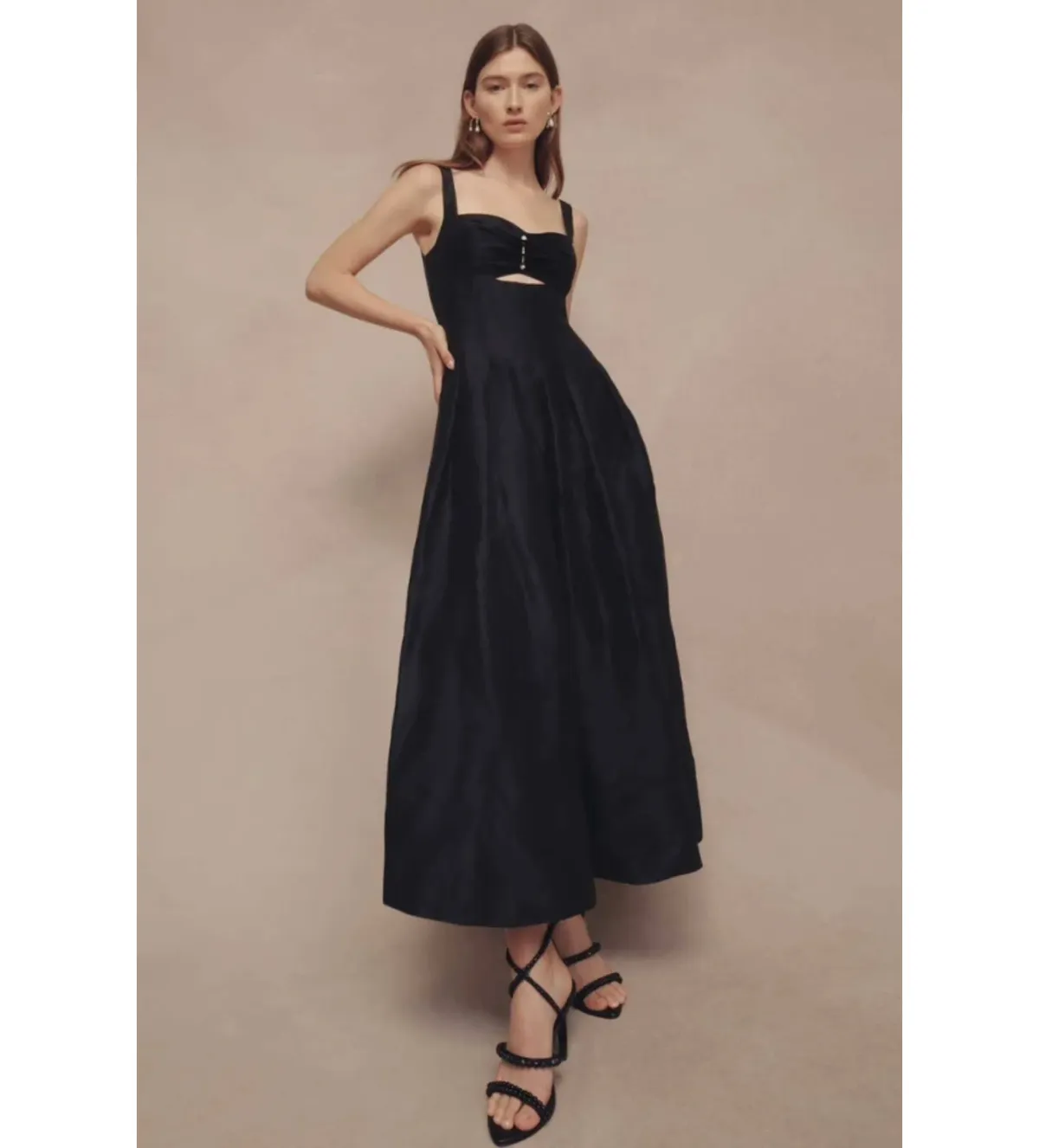 AJE Divinity Pearl Pin Midi Dress Black Size XS / AU 6 - Image 1