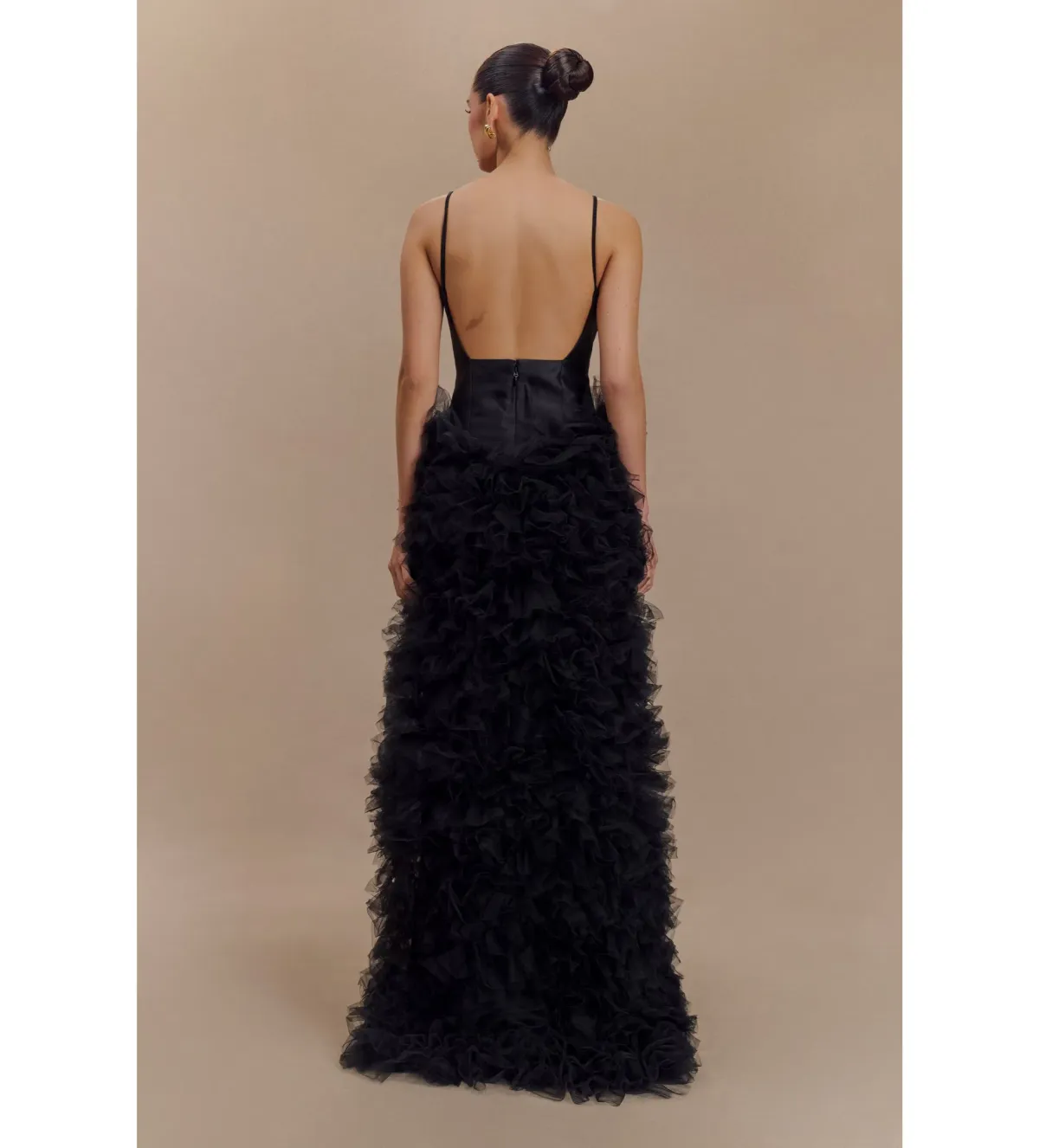 Meshki Magnolia Tiered Tulle Ruffle Dress Black Size M/Au 10 - Image 2