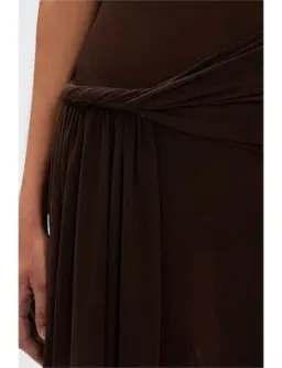 MISHA Sisal Mesh Maxi Dress Espresso Size 8/S for rent on The Volte - image 5