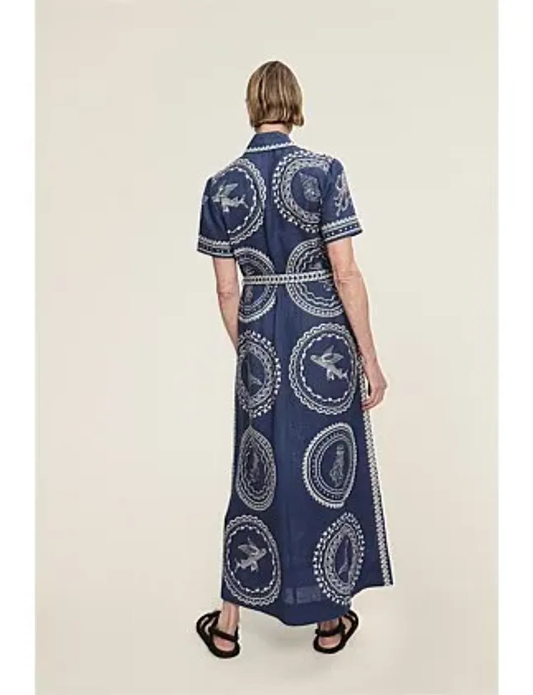 Alemais Ocean Linen Shirtdress in Blue Print Size 6 for rent on The Volte - main image
