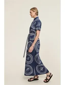 Alemais Ocean Linen Shirtdress in Blue Print Size 6 for rent on The Volte - image 2