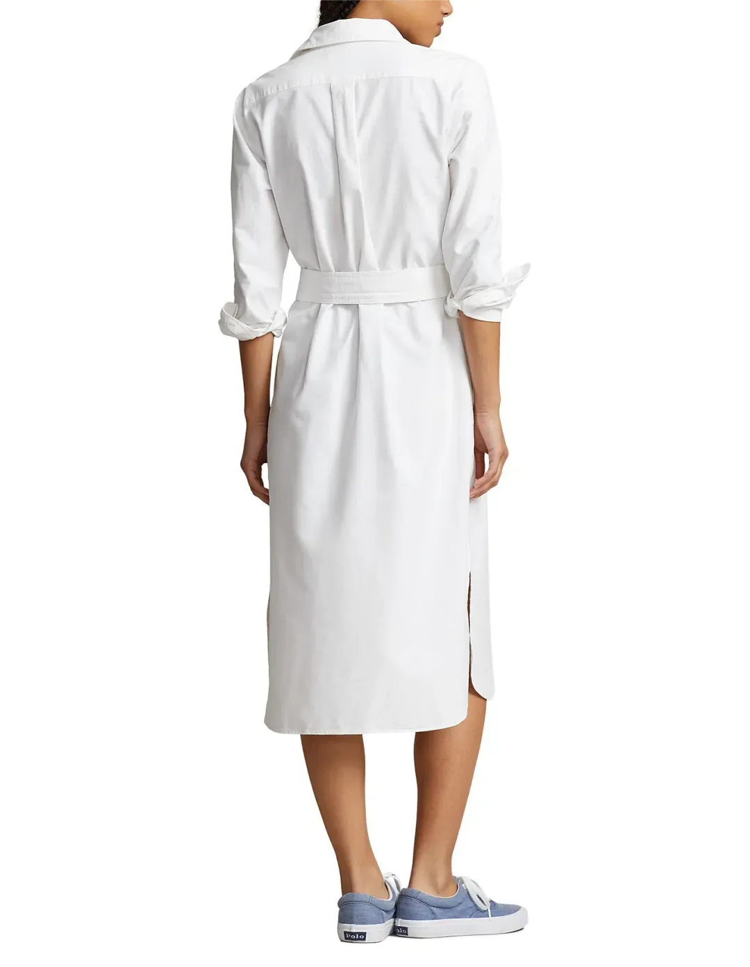 Ralph Lauren Belted Cotton Oxford Shirtdress Midi White Size AU 14 for rent on The Volte - main image