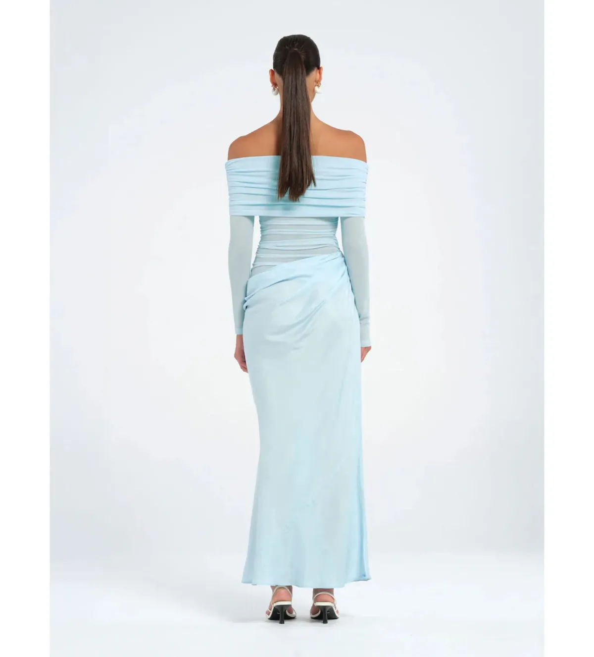 Benni Yasmin Maxi Dress Baby Blue Size 8 - Image 3
