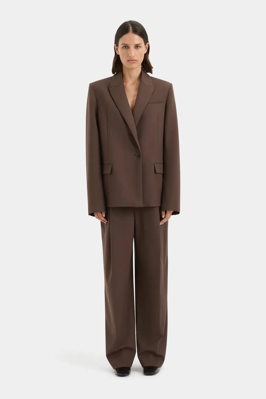 Sir the Label The Dylan Blazer Chocolate Size AU 6 for rent on The Volte - main image