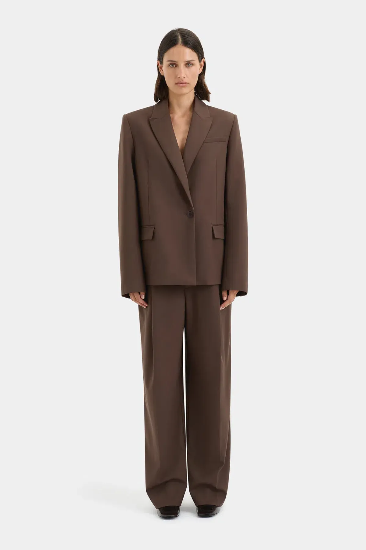 Sir the Label The Dylan Blazer Chocolate Size AU 6 for rent on The Volte - main image