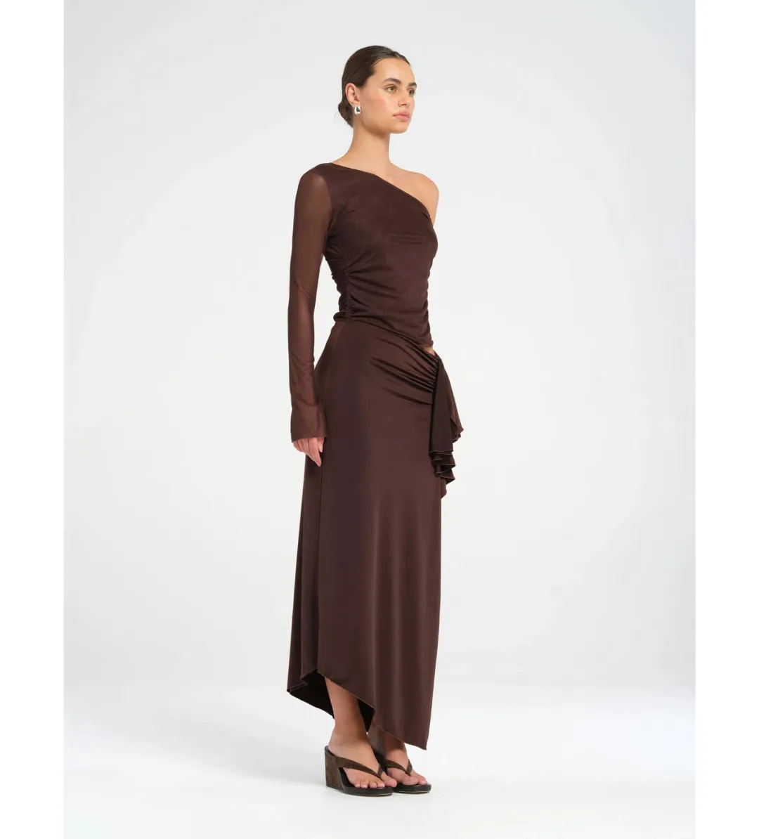 Benni Roman Maxi Dress Chocolate Size AU 8 for rent on The Volte - main image